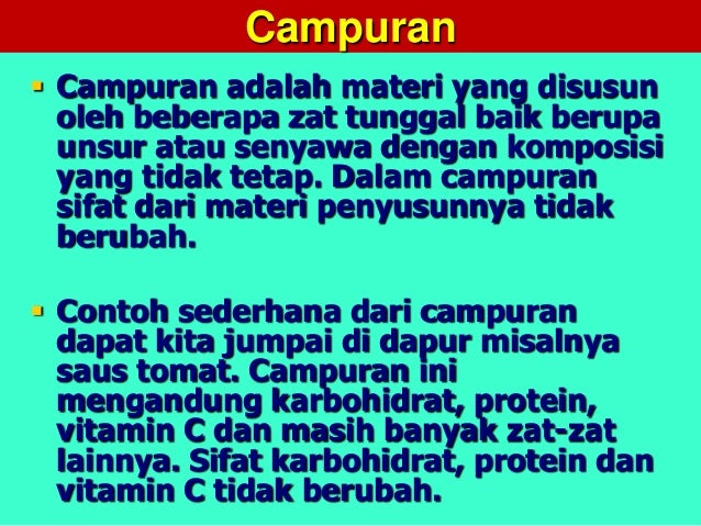 Unsur Senyawa dan Campuran