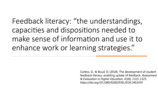 Improving Feedback And Developing Student Feedback Literacy Ppt Improving Feedback And Developing Student Feedback Literacy Ppt