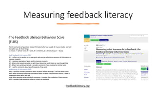 Improving Feedback And Developing Student Feedback Literacy Ppt Improving Feedback And Developing Student Feedback Literacy Ppt