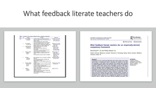 Improving feedback and developing student feedback literacy | PPTX