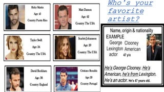 Who’s your
favorite
artist?
 