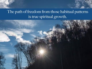 The path of freedom from those habitual patterns
is true spiritual growth.
 