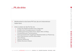 Unternehmenspräsentation Impressions Kommunikation