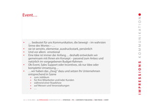 Unternehmenspräsentation Impressions Kommunikation