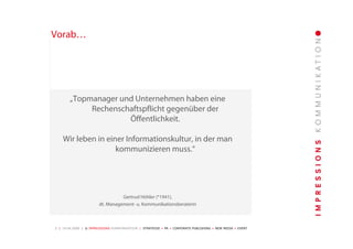 Unternehmenspräsentation Impressions Kommunikation