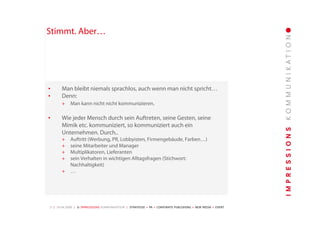 Unternehmenspräsentation Impressions Kommunikation
