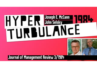 Hyper      1984       Joseph E. McCann
                      John Selsky


tur bula nce
Journal of Management Review 3/1984
 