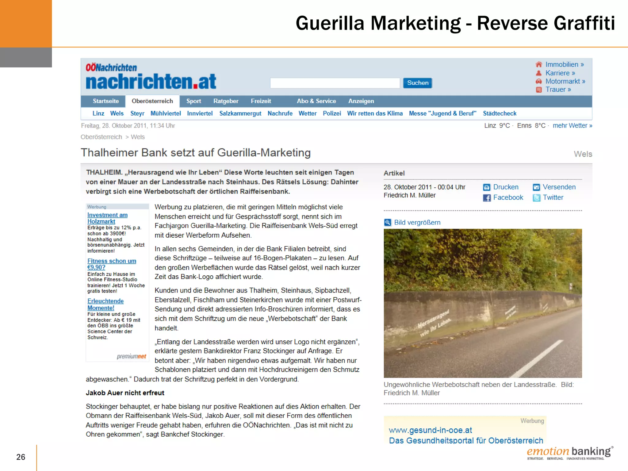 26
Guerilla Marketing - Reverse Graffiti
 