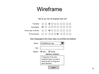 44
Wireframe
 