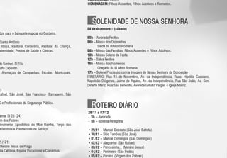 Programação da Festa