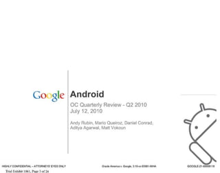 Android OC Quarterly Review - Q2 2010 par Marketing-Android.fr
