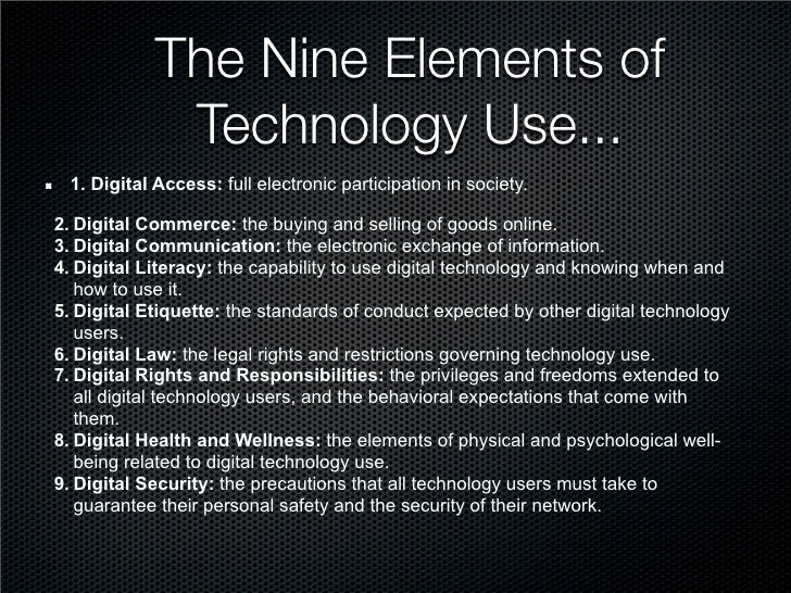 The Nine Elements of Technology