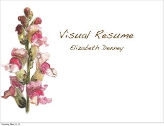 Visual Resume
Elizabeth Denney
Thursday, May 16, 13
 
