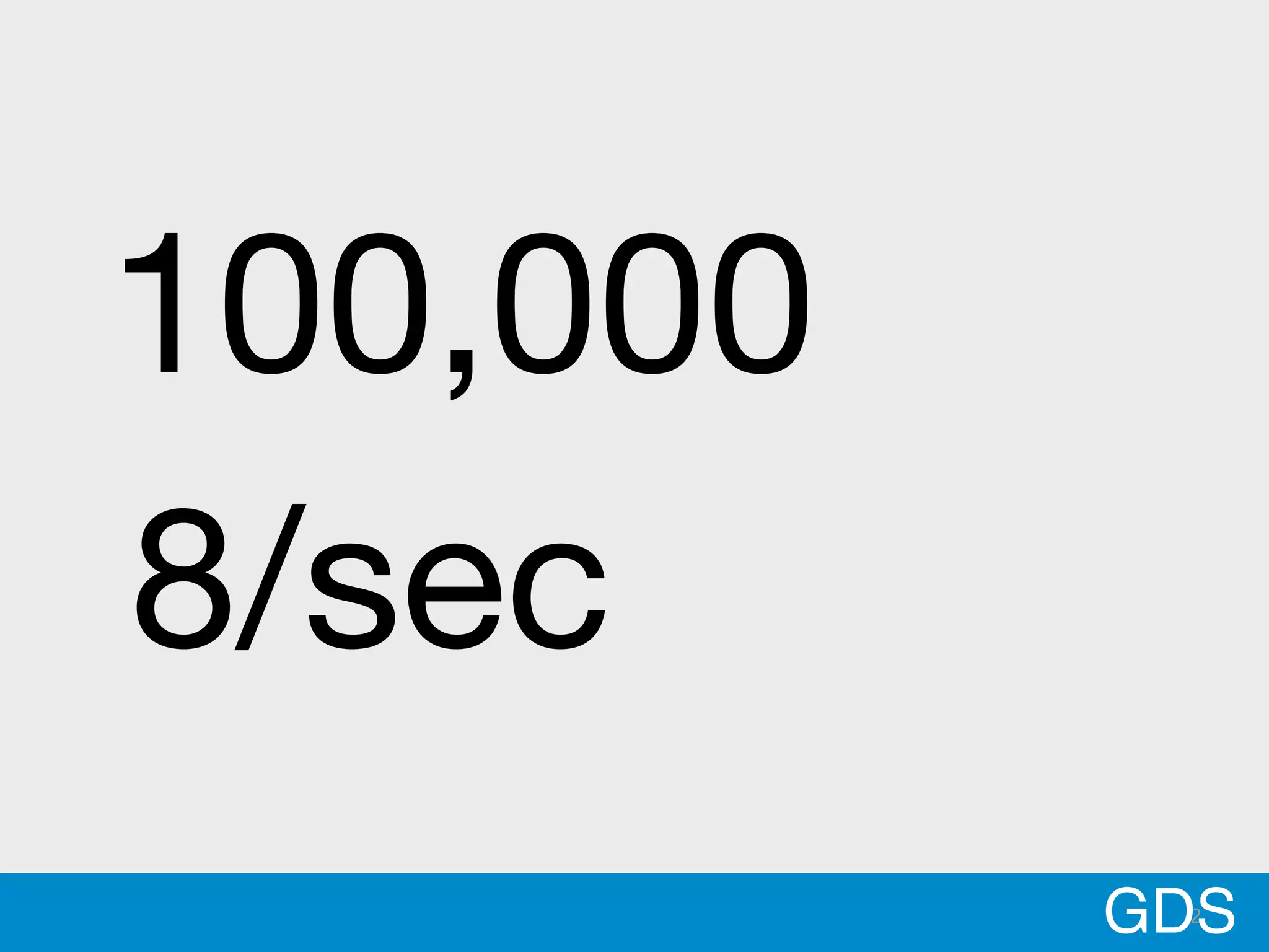 2GDS
100,000
8/sec
 