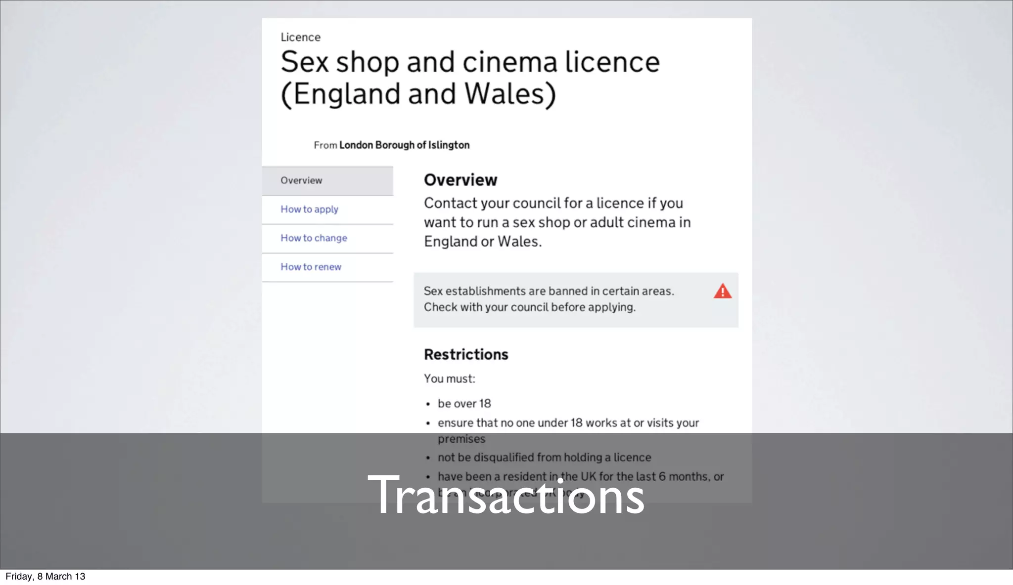 Transactions
Friday, 8 March 13
 