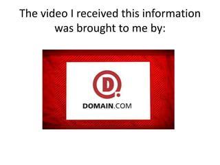 The video I received this information
was brought to me by:
 