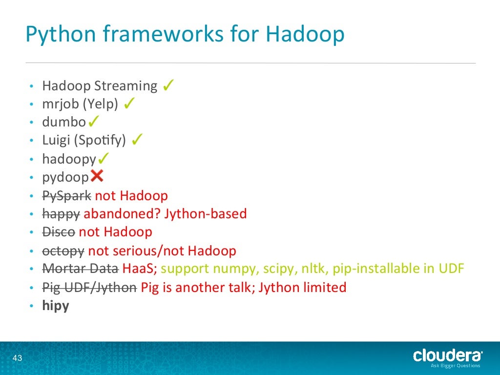 A Guide to Python Frameworks for Hadoop