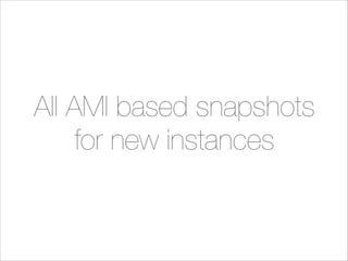 All AMI based snapshots
for new instances

 