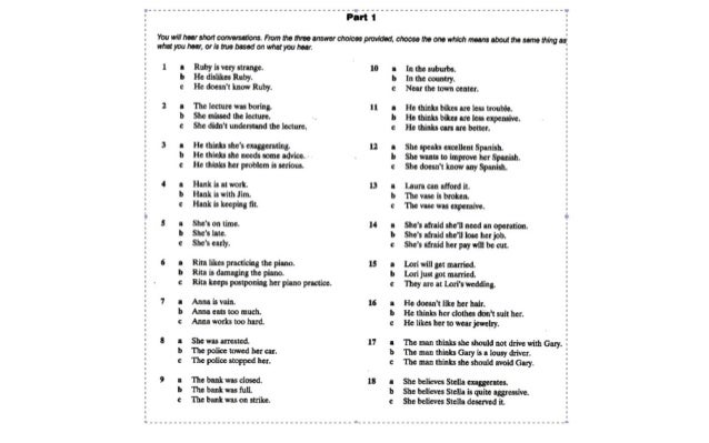 ECPE advanced listening test - task I ECPE advanced listening test - task I