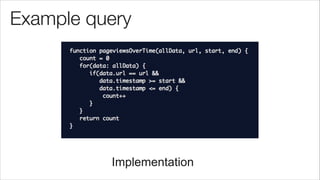 Example query
Implementation
 