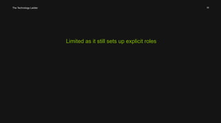 35 
Limited as it still sets up explicit roles 
The Technology Ladder 
 