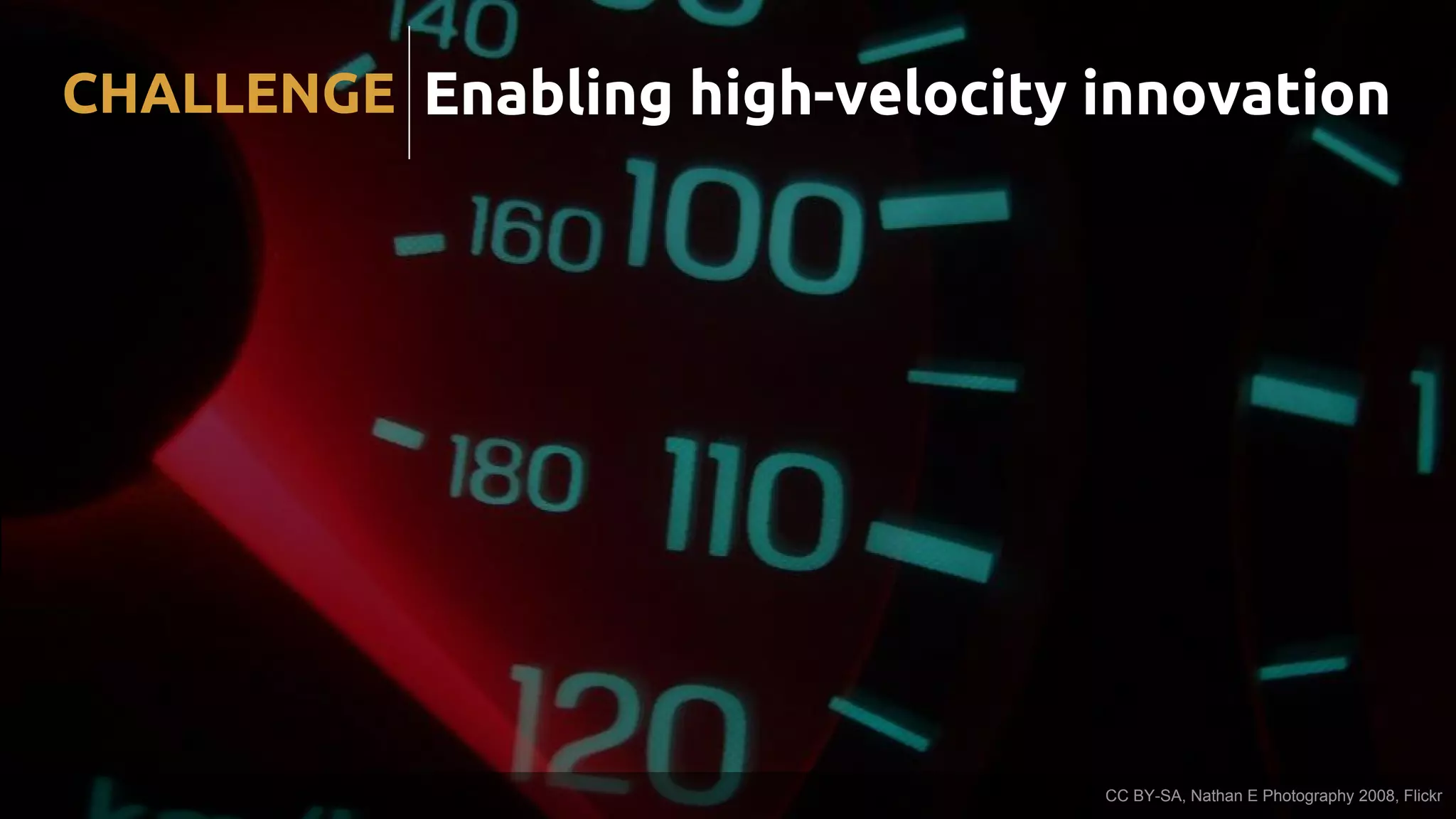 Enabling high-velocity innovationCHALLENGE
CC BY-SA, Nathan E Photography 2008, Flickr
 