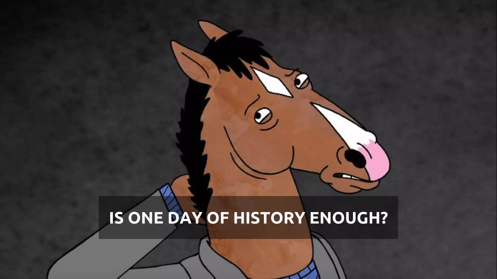 IS ONE DAY OF HISTORY ENOUGH?
 