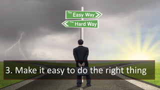 3. Make it easy to do the right thing
 
