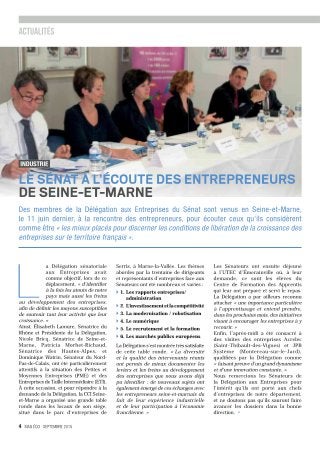 Le Sénat à l'écoute des entreprises de Seine-et-Marne - MagÉco