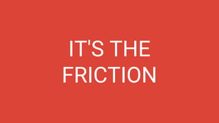 IT'S THE
FRICTION
 