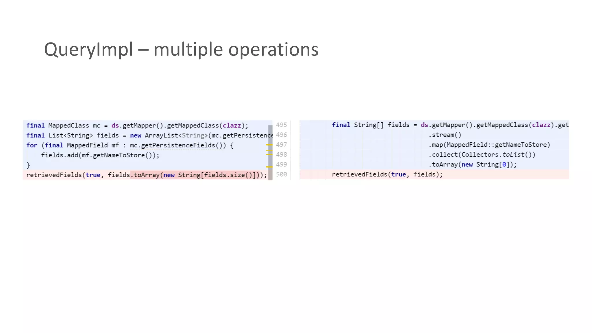 QueryImpl – multiple operations
 
