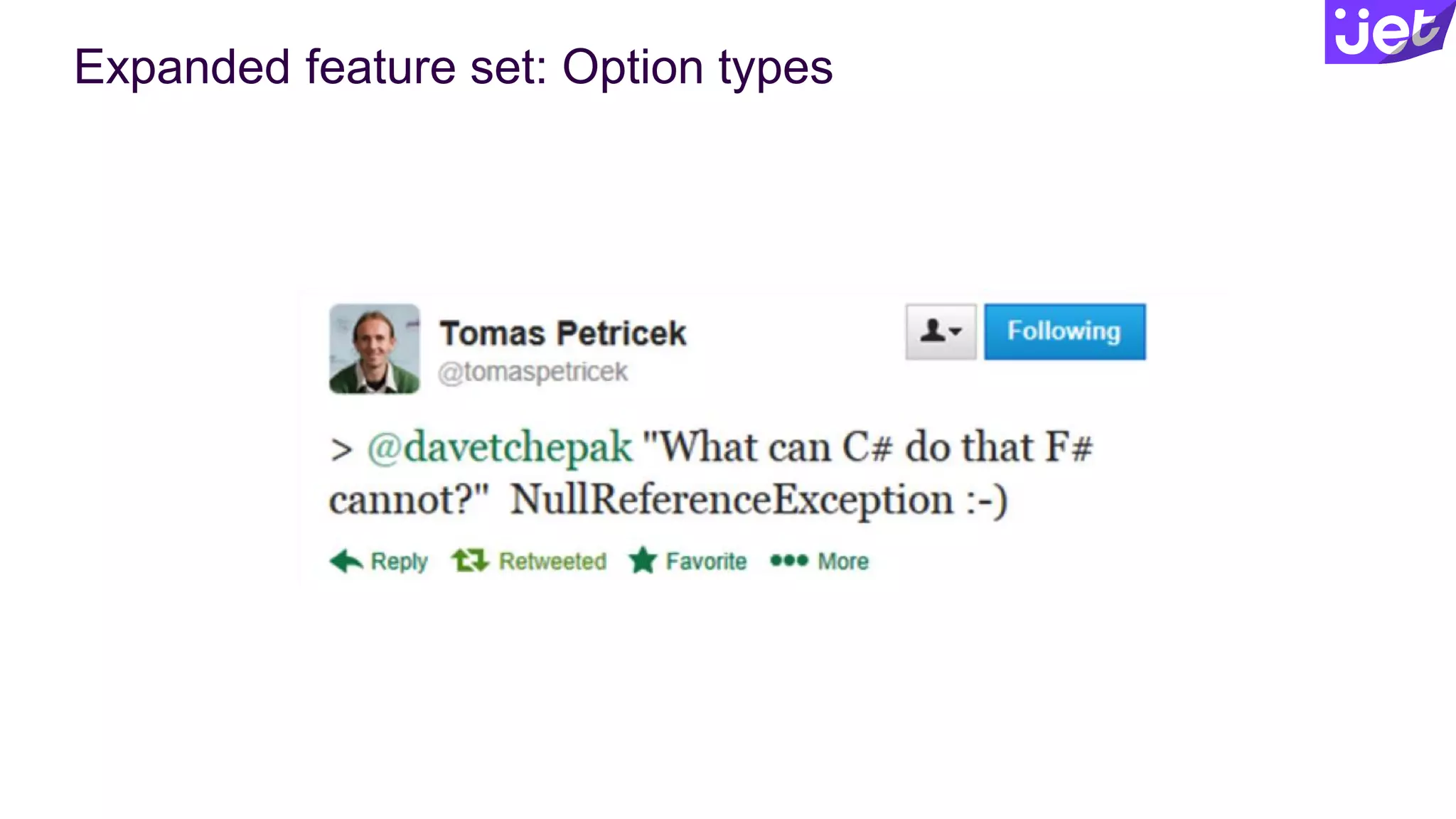 Expanded feature set: Option types
 