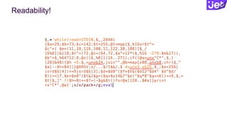 Readability!
 