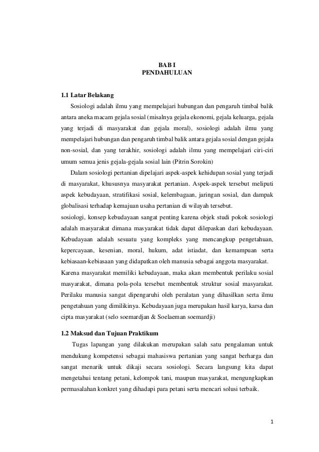 Laporan Praktikum Sosiologi Pertanian