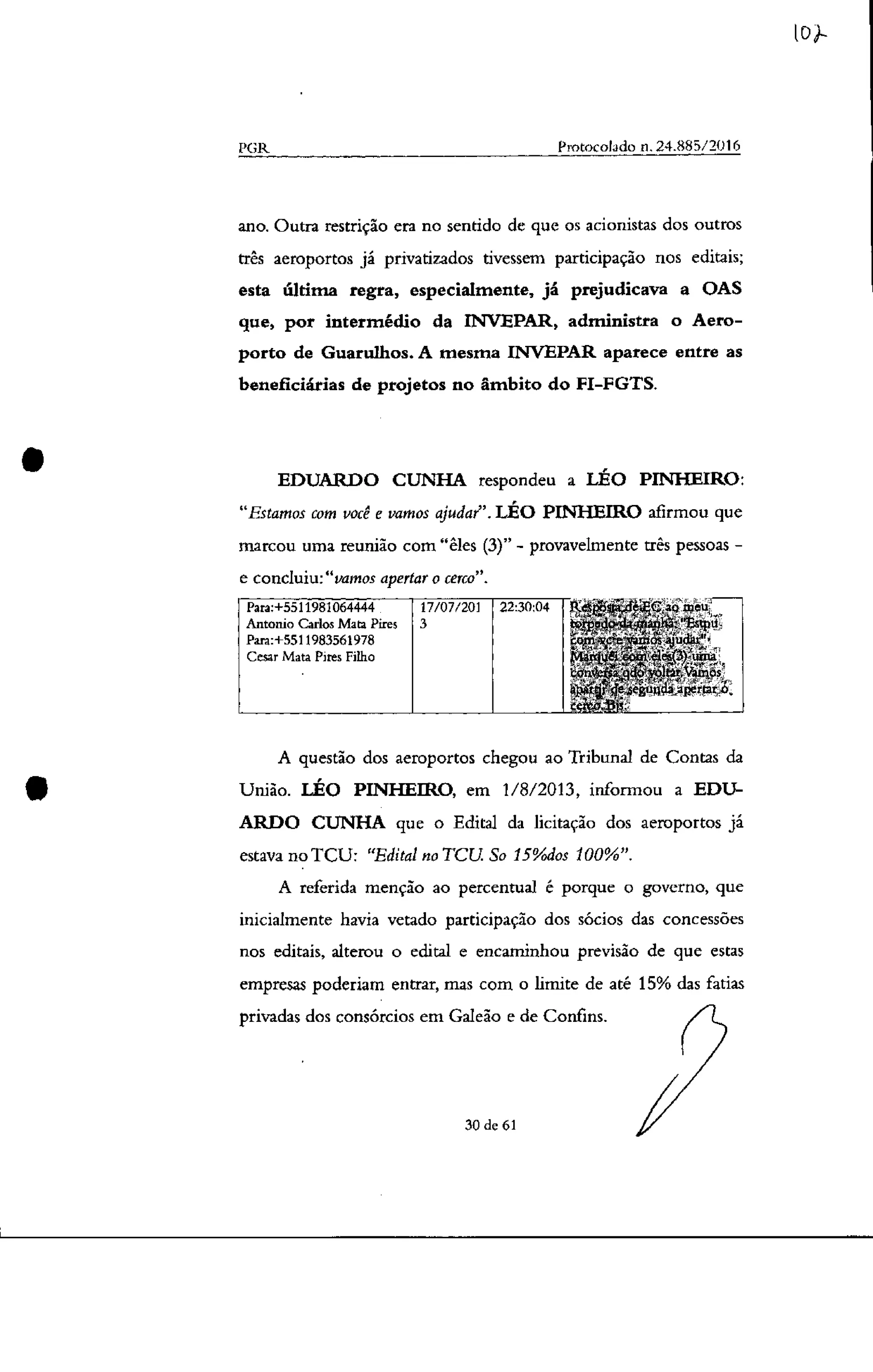 Pedido de Inquérito contra Michel Temer