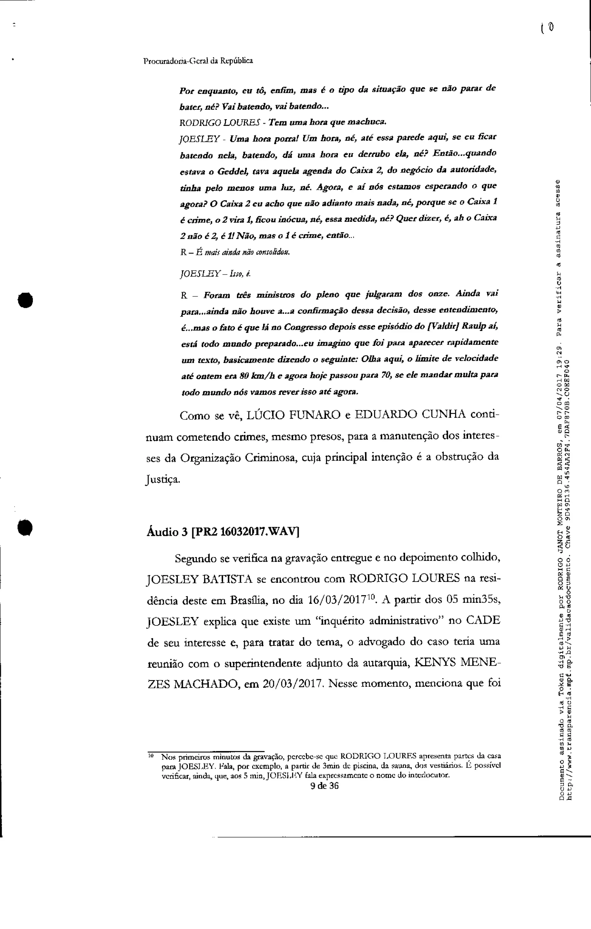 Pedido de Inquérito contra Michel Temer