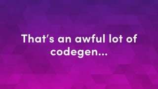 That’s an awful lot of
codegen…
 