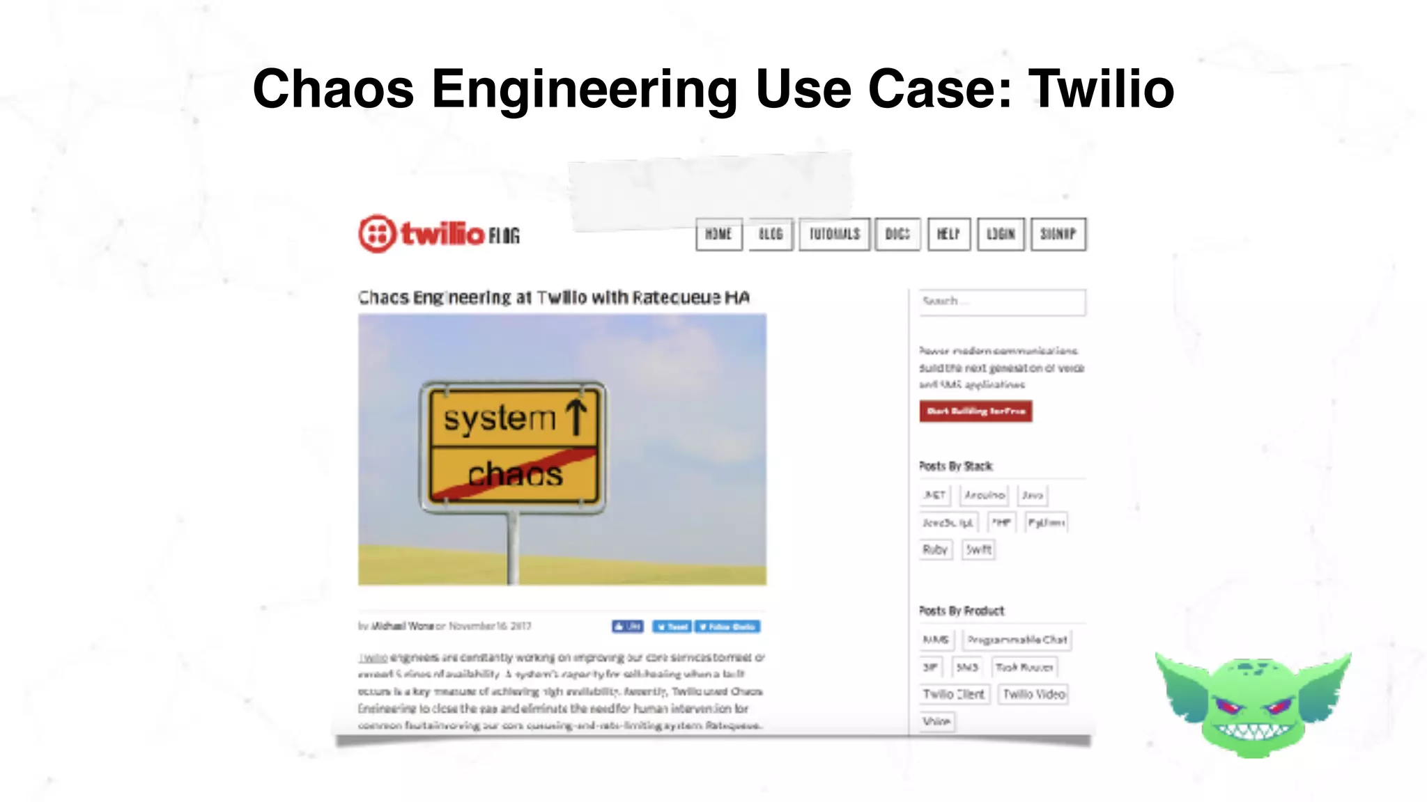 Chaos Engineering Use Case: Twilio
 