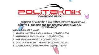 Chapter 4 : Auditing and the information technology environment | PPTX