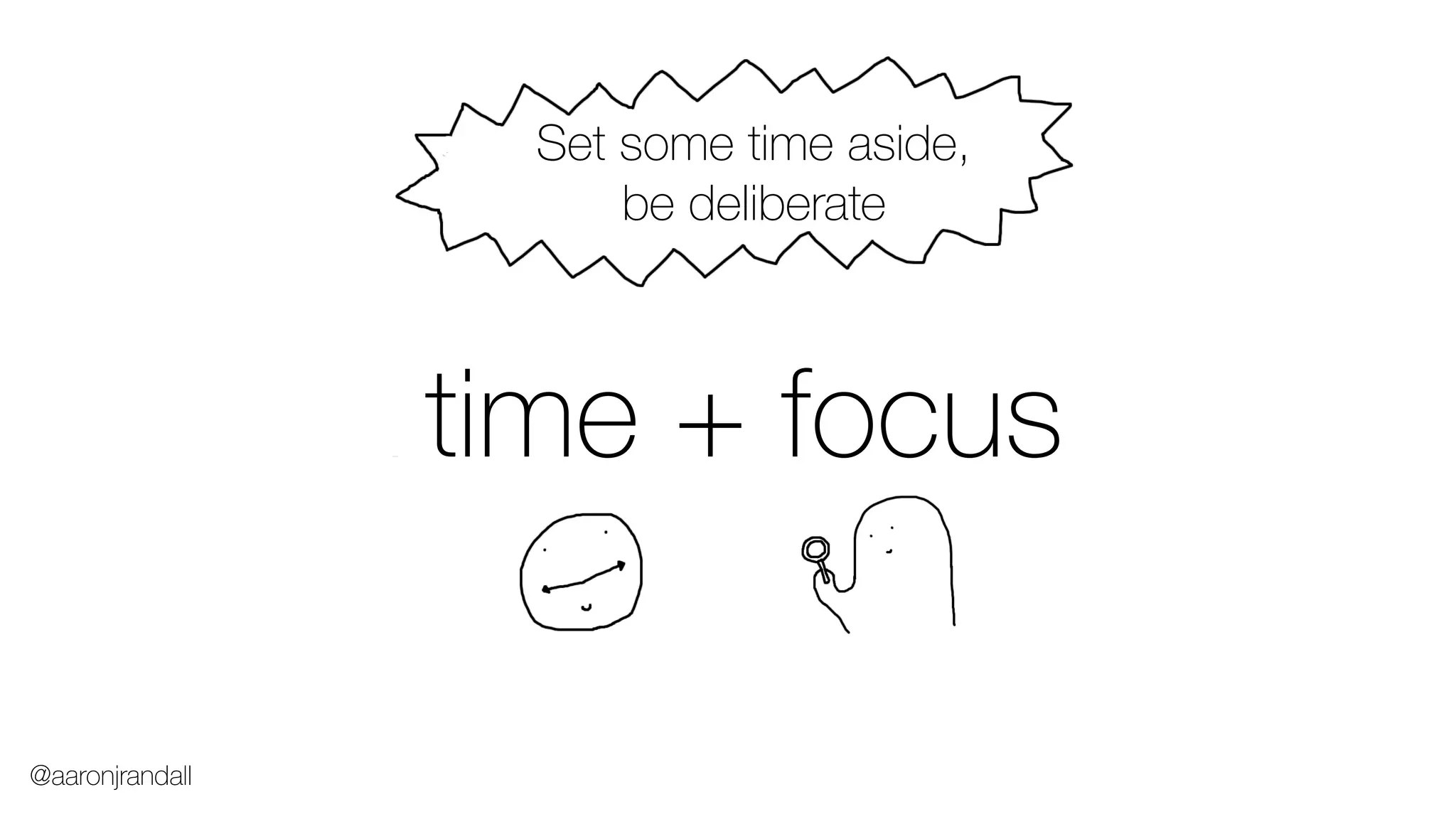 Simple process + time + focus
Set some time aside,
be deliberate
@aaronjrandall
 