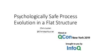 Psychologically Safe Process
Evolution in a Flat Structure
Chris Lucian
@ChristophLucian
 