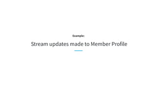 Stream updates made to Member Profile
Example:
 