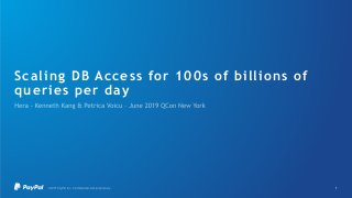 Scaling DB Access for 100s of billions of
queries per day
1
 