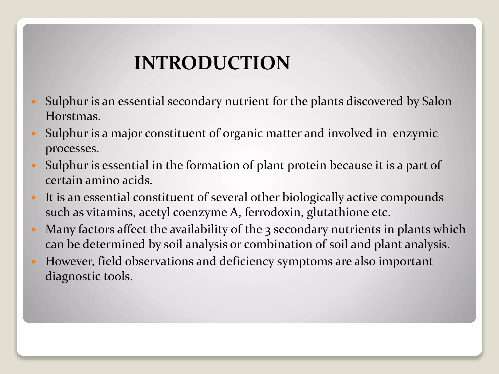 sulfur fertilizer source and forms | PPTX