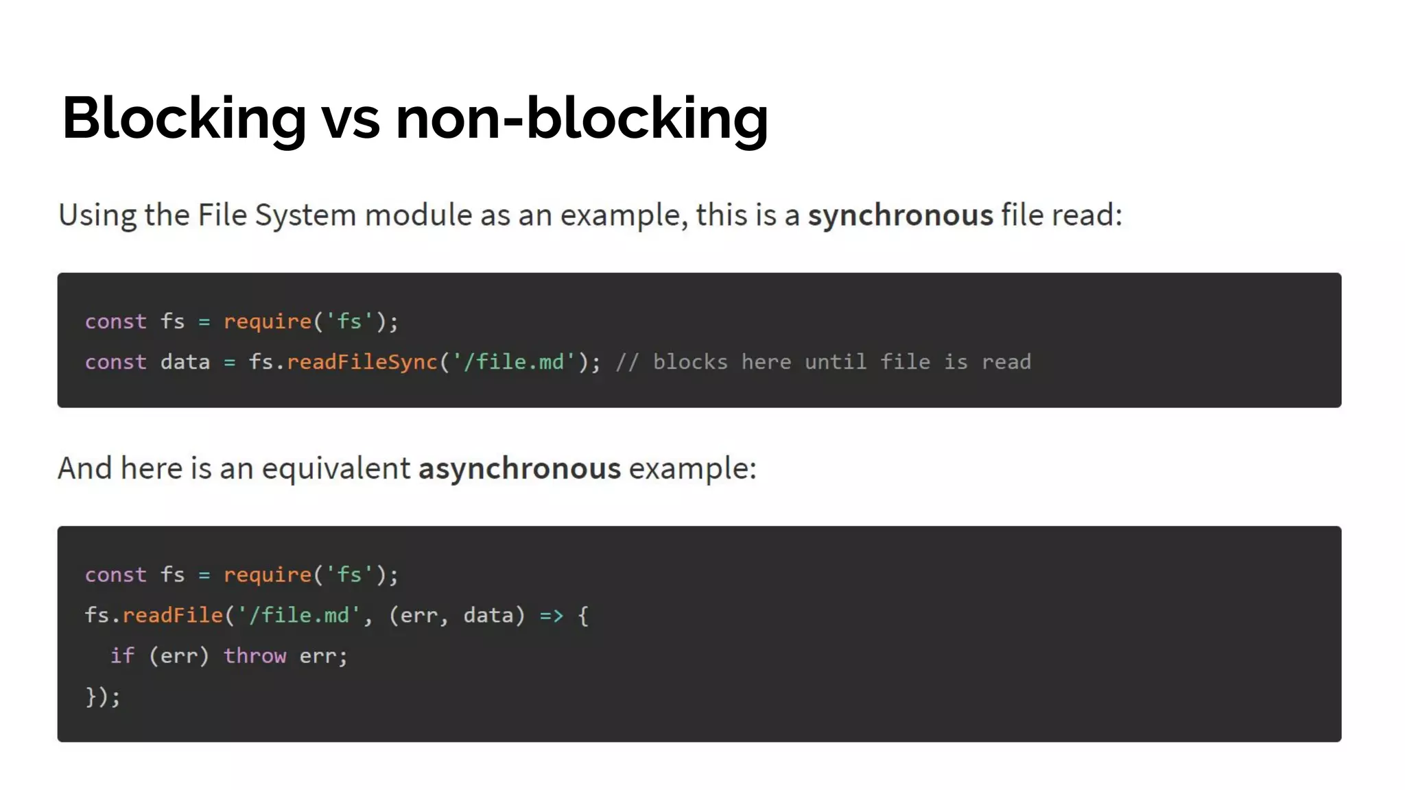 Blocking vs non-blocking
 