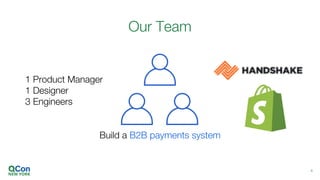 Our Team
4
1 Product Manager
1 Designer
3 Engineers
Build a B2B payments system
 