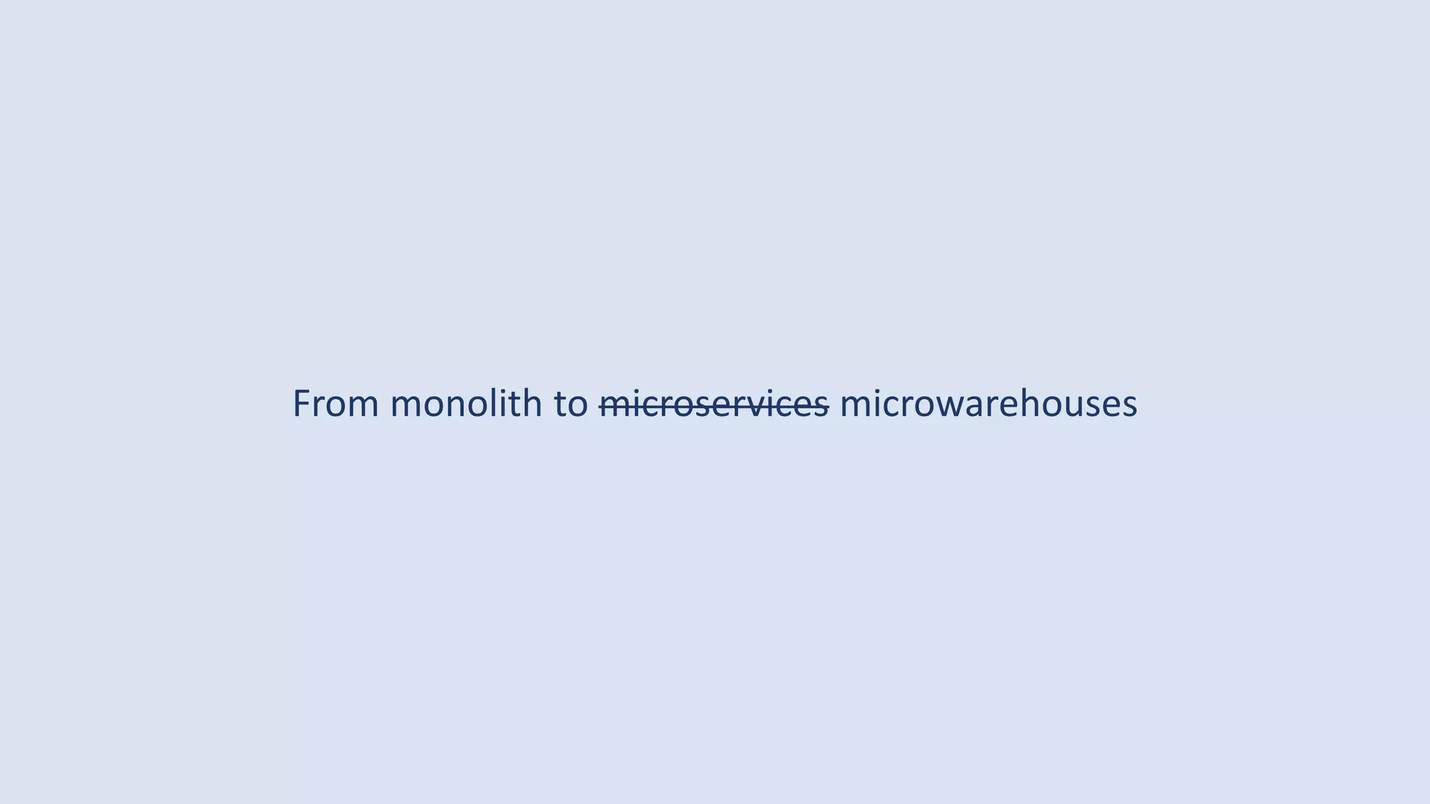 From monolith to microservices microwarehouses
 
