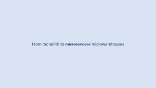 From monolith to microservices microwarehouses
 