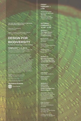 The Hans and Roger Strauch Symposium on Sustainable Design 2013