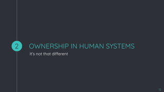 OWNERSHIP IN HUMAN SYSTEMS
It’s not that different
2
12
 